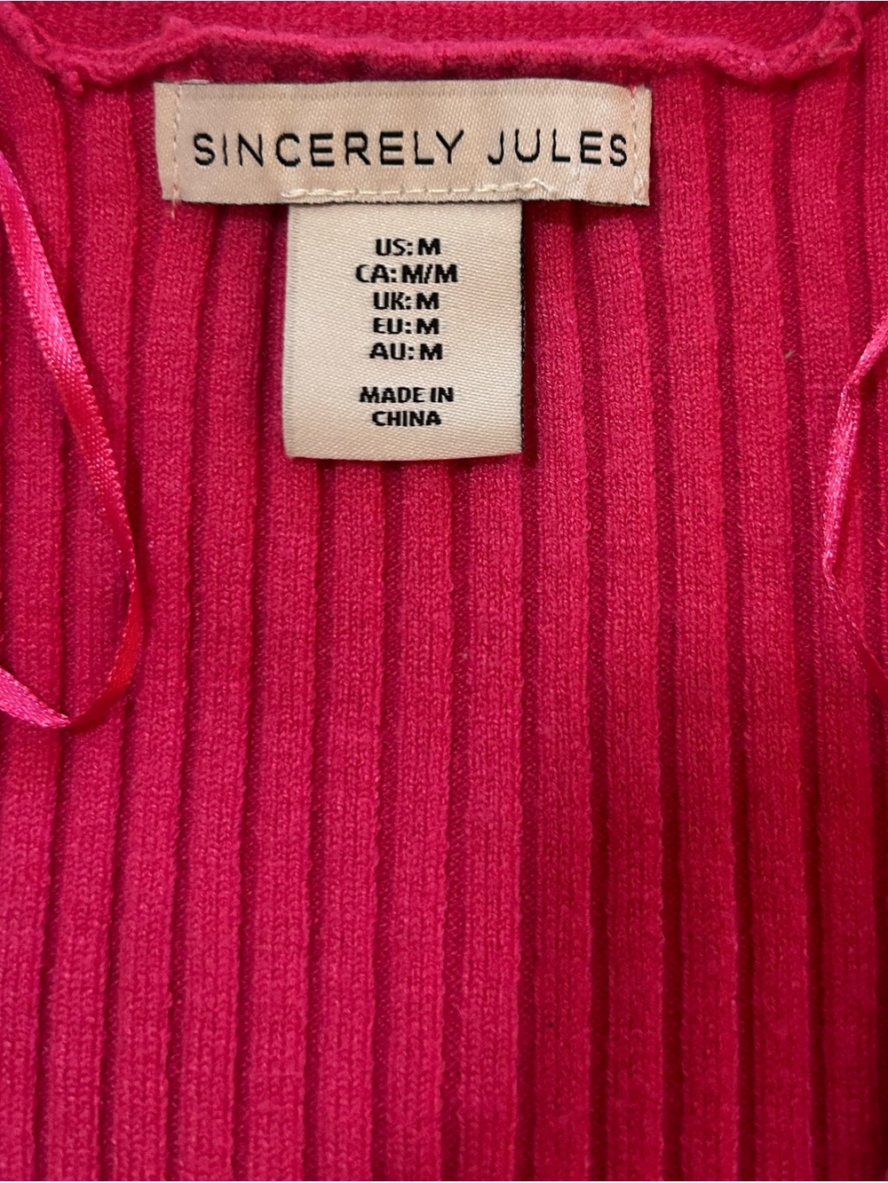 Sincerely Jules Fuchsia Ribbed Knit Top - Picture 3 of 4